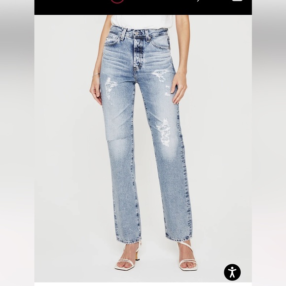NWT AG Alexxis Vapor Wash Straight Leg High Rise Vintage Fit Denim in Breeze - Picture 2 of 5